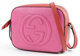GG Soho Leather Shoulder Bag - (Red, Pink or Navy Blue) - DESIGNER INSPIRED FASHIONS