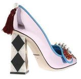 Embellished Mirror Leather Pumps