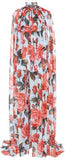 Floral Rose Printed Cape & Jumpsuit