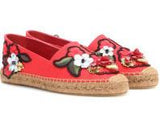 Locket-Flower-Jewel Embroidered Espadrilles-Red - DESIGNER INSPIRED FASHIONS