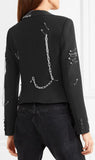 Safety Pin and Chain Embellished Blazer