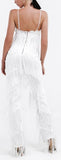 Fringed Halter Jumpsuit in White - DESIGNER INSPIRED FASHIONS