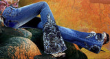 Embellished Flared Jeans - DESIGNER INSPIRED FASHIONS