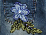 'Flower Child' Embellished Flared Jeans - DESIGNER INSPIRED FASHIONS
