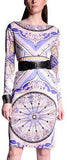 Purple Pavimento Print Patterned Shift Dress - DESIGNER INSPIRED FASHIONS