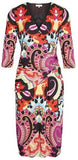 Moroccan Print Jersey Dress - Multi Color - DESIGNER INSPIRED FASHIONS