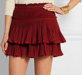 'Grayton' Ruffled Top & 'Glitz' Crinkled Skirt in Red - DESIGNER INSPIRED FASHIONS