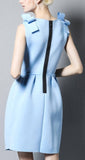 Embellished Ribbon-Shoulder Dress in Light Blue or Black - DESIGNER INSPIRED FASHIONS