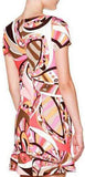 Draped-neck Multicolored Silk Dress - DESIGNER INSPIRED FASHIONS
