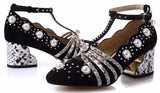 'Ofelia' T-Strap Pump in Black - DESIGNER INSPIRED FASHIONS