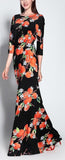 Orange Print Maxi Dress - DESIGNER INSPIRED FASHIONS