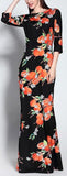 Orange Print Maxi Dress - DESIGNER INSPIRED FASHIONS