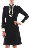 Black & White Contrast Ruffle Dress - DESIGNER INSPIRED FASHIONS
