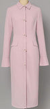 Pearl-Embellished Pink Midi Coat-Dress