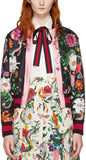 Printed Satin Bomber Jacket