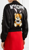 Embroidered Satin Bomber Jacket