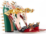 'Malin' Spike Leather Sandals - DESIGNER INSPIRED FASHIONS