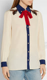 Bee Embellished Silk Blouse - DESIGNER INSPIRED FASHIONS