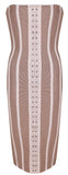 Strapless Lace-up Knee-Length Bandage Dress