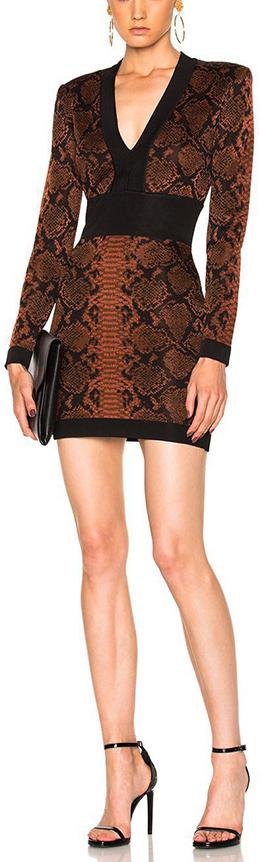 Jacquard Knit Mini Dress