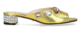 Metallic Leather Lyric Mules - Green, Gold, Pink