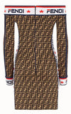 Multicolor Cotton Jersey Logo Dress