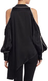 Satin Cold-Shoulder Blouse
