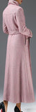 Side Embellished-Button Wool-Blend Coat, Pink