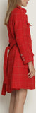 Single-Breasted Large-Clear-Button Coat, Red