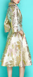 Jacquard Metallic Floral Dress-Coat