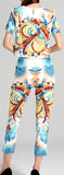 Print Top and Capri Pant Set