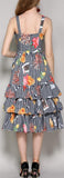 Printed Gingham Tiered Dress