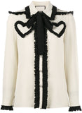 Ruffled Heart Blouse, White