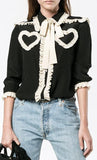 Ruffled Heart Blouse, Black