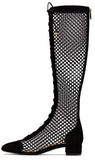 Naughtily-D Suede & Mesh Lace-Up Boot - Black or Silver