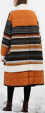 Striped Wool Puffer Down Coat