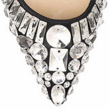 'Tia' Jeweled Leather Pumps in Black or White - DESIGNER INSPIRED FASHIONS