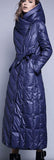 Long Paneled Puffer Down Coat