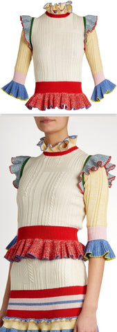 Peplum-Hem Knit Sweater - DESIGNER INSPIRED FASHIONS
