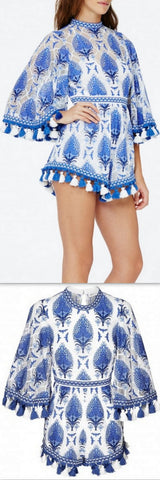 'Young Hearts Run Free' Tassel Playsuit - DESIGNER INSPIRED FASHIONS