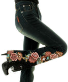 Beaded Floral Embroidered Flared Jeans - DESIGNER INSPIRED FASHIONS