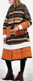 Striped Wool Puffer Down Coat