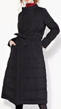 Long Waffle-Textured Puffer Down Coat in Black or Red - DESIGNER INSPIRED FASHIONS