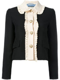 Ruffle Trim Crop Jacket & Skirt Set
