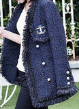 Anchor-Embellished Tweed Jacket