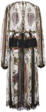 Printed Long-Sleeve Chiffon Dress