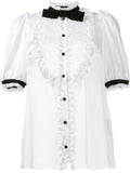 Ruffled Tuxedo Blouse