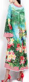 Tropical Printed Kaftan Dress