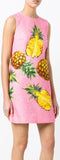 Jacquard Pineapple Printed Brocade Dress - DESIGNER INSPIRED FASHIONS
