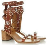 'Carol' Studded Sandals in Blue or Brown - DESIGNER INSPIRED FASHIONS